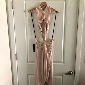 NWT Bebe Twist Front Cutout Hi-Low Dress Sz S